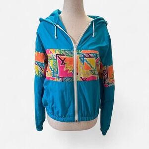 Vintage 80's Funk Geometric Windbreaker